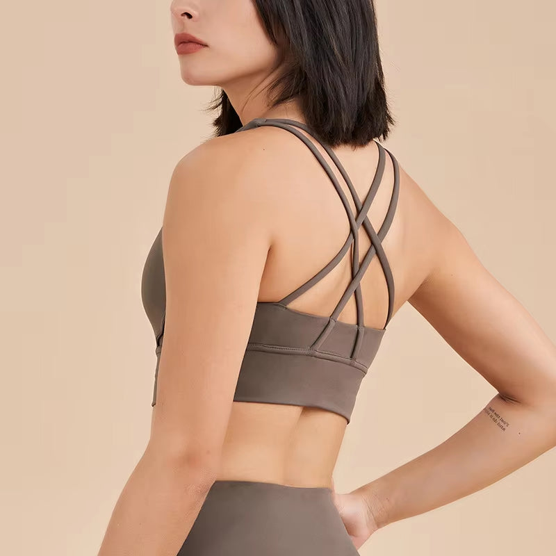 Nylon Top Women Bra Sexy Top Woman Breathable Underwear Women Fitness Yoga Sports Bra for Women Gym 30 Colors