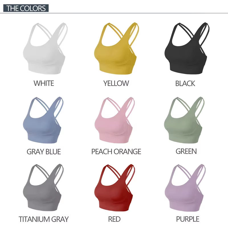 Nylon Top Women Bra Sexy Top Woman Breathable Underwear Women Fitness Yoga Sports Bra for Women Gym 30 Colors