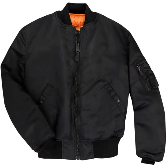 Men's Black Authentic MA-1 Bomber Jacket – Classic Military Style
